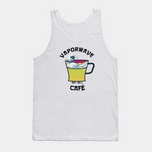 Vaporwave Aesthetic Great Wave Off Kanagawa Cafe Coffee Tea Tank Top